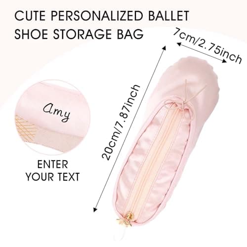 Tucnoeu Ballet Shoe Makeup Bag,Ballerina Slipper Make up Pouch Bag,Pink Portable Bow Make up Bags Small Cosmetic Mini Makeup Bags for Girls — view 2