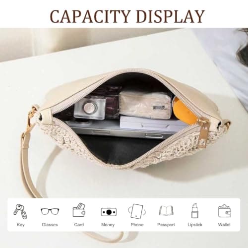 WSXQAZ Woven Crossbody Bag for Women Bohemian Shoulder Bag Crochet Handbags — view 6