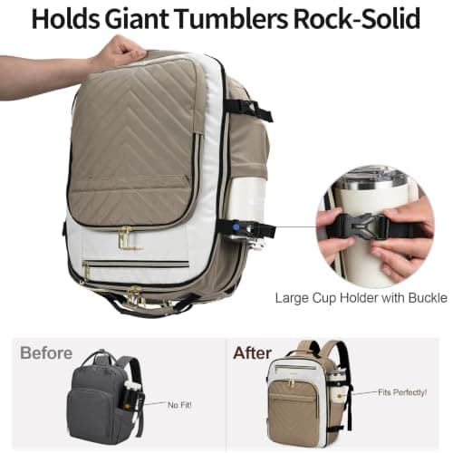 VANKEAN 40L Laptop Backpack Women Large Capacity College Travel KHAKI — view 4