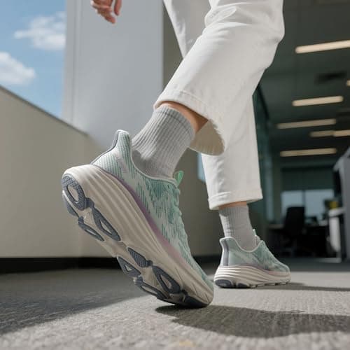 ALLSWIFIT Women's Slip On Walking Shoes Running Sneakers,Light Green,6 — view 2