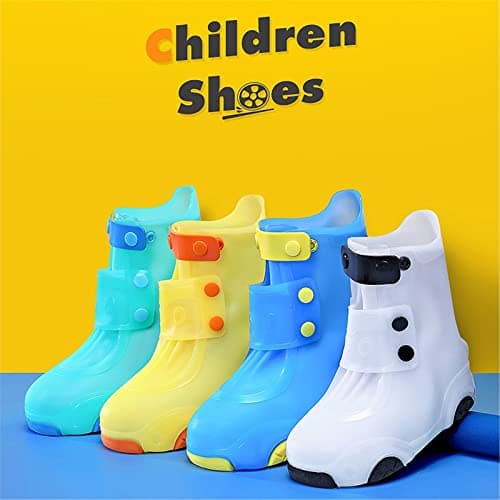 Kids Waterproof Shoe Covers Reusable Non Slip Children Rain Boots Adjustable Wear Resistant Toddler Overshoes Flexible Durable Rainy Day Shoe Protectors for Outdoor Walking School Travel — view 4