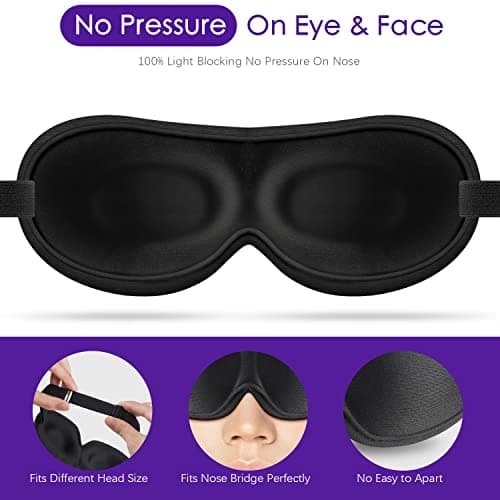 SLIJAR 3D Eye Mask Comfortable and Lightweight Sleep Mask for Side Sleepers Breathable Blackout Sleeping Mask with Adjustable Strap Travel Accessories Essentials, Pack Of 1 — view 3