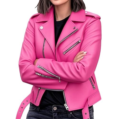 Faux Leather Jacket Women, Vegan Jackets Biker Motocycle Coat Zip Up Winter Outfits Clothes Y2k Tops 2025
