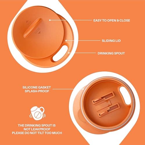 Ideus 460ml Insulated Coffee Mug with Lid and Handle (Orange 2.0) — view 4
