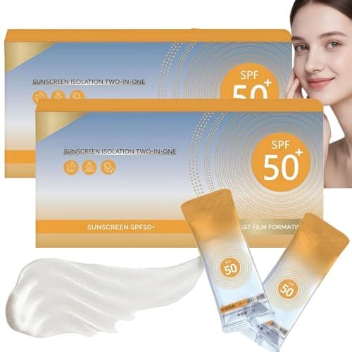 100PCS Mini Sunscreen Travel Size,SPF 50+ Sun Cream,Face Moisturiser,Non Greasy Mineral Sunscreen for Face&Body,Waterproof&Sweat Resistant Sun Protection,No White Cast,Long Lasting Protection