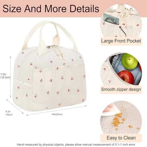 Binoster Lunch Bags for Women Insulated Cooler Lunch Bag Adults Kids Packed Lunch Box Tote Bag Cute Girls Ladies Lunch Bags for Work School Picnic Travel Beach Gifts for Women Her Wife Preppy Stuff — view 2