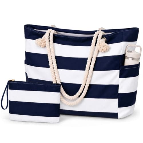 Vavabox 35L Large Beach Bag Set with Zip, Waterproof Beach Bags for Women