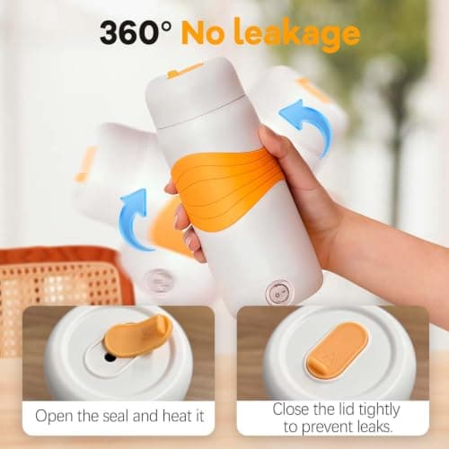 Portable Electric Kettle 304 Stainless Steel BPA-Free 300ml, Yellow — view 4