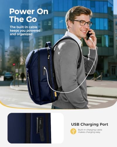 Lekespring Laptop Backpack for Men, 17.3 Inch 30L Business Rucksack — view 4