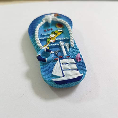 Kos Greece 3D Flip Flop Refrigerator Magnet Resin Travel Souvenirs,Handmade Home & Kitchen Decoration Kos Fridge Magnet Collection Gift — view 2