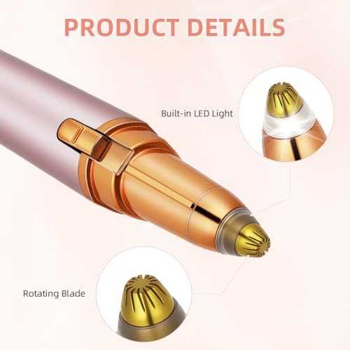 AYBUY Eyebrow Trimmer for Women, Rechargeable Eyebrow Shaper, Rose Gold — view 3