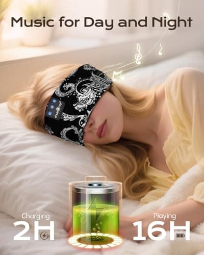 MUSICOZY Sleep Headphones Headband for Side Sleepers Bluetooth 5.4 — view 3