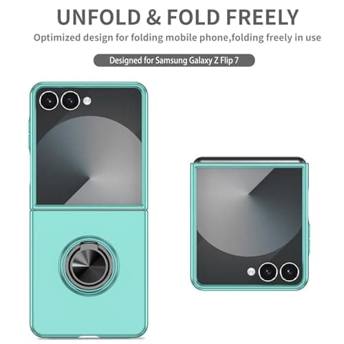 Knoowcase for Samsung Galaxy Z Flip 8 Case with Stand Shockproof Rotating Ring Holder Protective Cover Anti-Scratch Hard PC Shell compatible with Car Mount for Samsung Z Flip 8, Light Blue — view 6