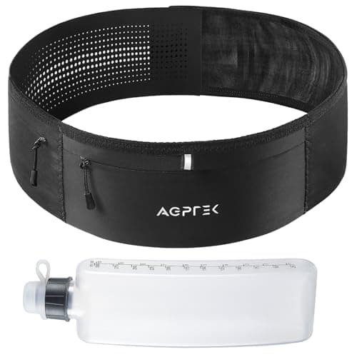 AGPTEK Running Belt with Water Bottles, Hydration Waist Pack for Men Women