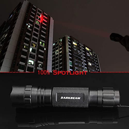 DARKBEAM Red Light Torch Tactical LED Rechargeable Flashlight, Zoomable — view 5