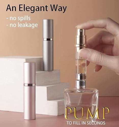 Travelofo Mini Perfume Bottles, Refillable Spray Atomiser, 5ml Leak-Proof Dispenser for Travel, Luxury Gift for Men & Women (Green) — view 2