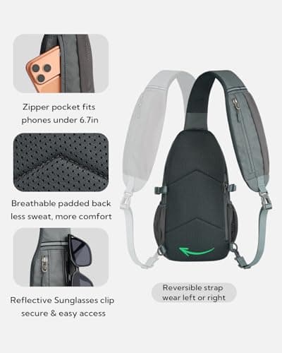 Waterfly Sling Bag with Multiple Pockets, Shoulder Bag for Men Women — view 6