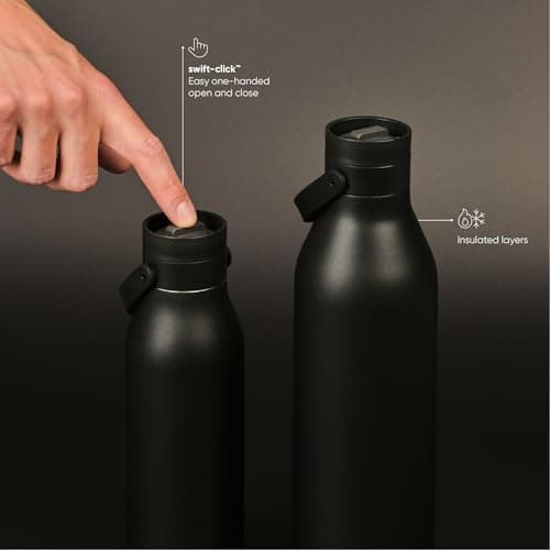 Circular&Co Recycled Stainless Steel Water Bottle 750ml – Uncoated Ink Black – Reusable, Sustainable & BPA-Free — view 6