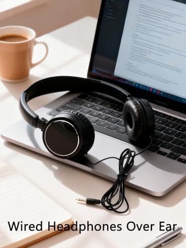 Haosie Wired Headphones Over Ear, Overhead Headphones Wired, Foldable — view 3
