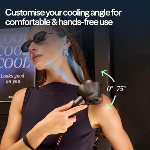 BLUEAIR AlwaysCool Portable Handheld Fan F7, 36H Battery, Quiet Personal Cooling with Strong Airflow, USB-C Rechargeable, Compact Travel & Desk Fan – Charcoal — view 4