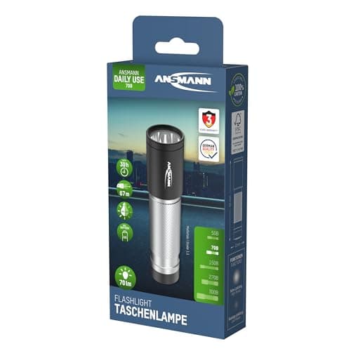 ANSMANN Flashlight, handlamp, LED, Pocket Torch, Aluminium, Silver, 70B — view 3