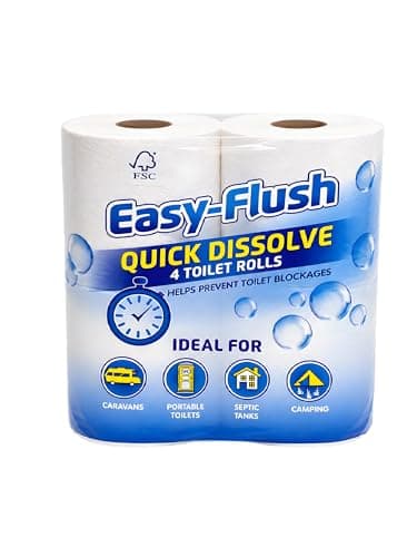 Easy Flush Soft 12 Toilet Rolls | Septic Tanks, Camping, Motorhome, caravans, Portable Toilets | 2ply | No Blocked drains | Quick Dissolve — view 6