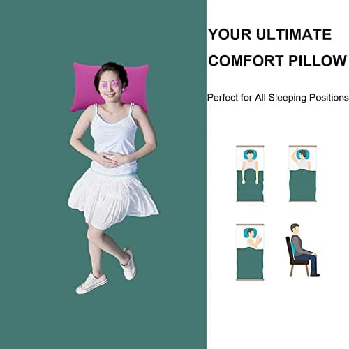 PCTC 3 PCS Ultralight Inflatable Camping Pillows, Travel Pillows, Beach Pillow, Blow Up Pillows for Sun Lounger,Beach,Hiking,Camping,Traveling,Napping,Desk Rest,Neck &Lumbar Support(Purple,Pink,Blue) — view 5
