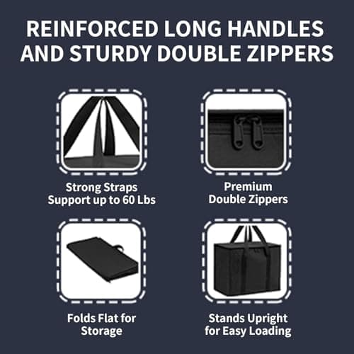 suzmei 3 Packs-40L Insulated Thermal Food Delivery Bag for Hot & Cold Meals, Large Foldable Cooler with Insulation for Picnic, Camping, Lunch & Outdoor Use (Black) — view 5