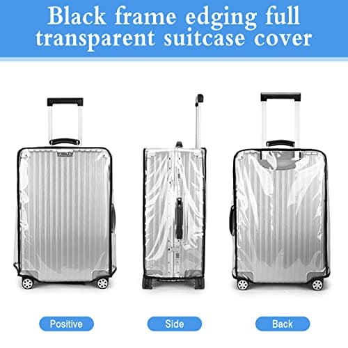 Chudian 2 Pieces Clear PVC Suitcase Cover, 30 Inch Waterproof Luggage Cover Clear Protective Luggage Cover Dustproof Luggage Covers Protectors for Suitcases Travel Luggage — view 4