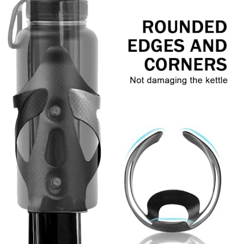 Pack of 2 ultralight carbon fiber bottle cages, matte and glossy finish, 25 g, T800 3K texture, secure fit for road and MTB (matte) — view 5