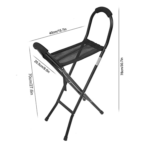 Walking Stick with Seat, Portable Folding Cane Chair Foldable Walking Stick Chairs for adults Seat Walking Sticks for Men and Women, Cane and Stool Dual-use for Elderly Disabled — view 5