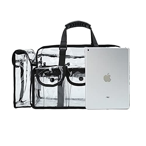 Enkrio Makeup Bag Clear Cosmetic Bag with 5 External Pockets,Waterproof and Transparent Toilery Bag with Shoulder Strap for Travel Beach — view 6