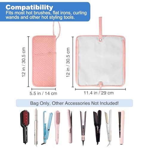 SITHON Hot Iron Holder & Mat Heat, Resistant Hair Tools Travel Bag — view 4