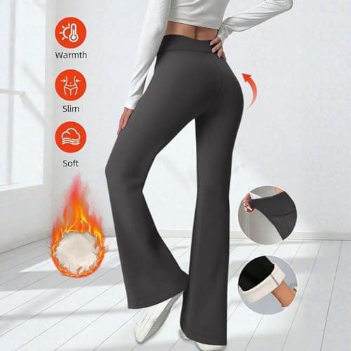 Fleece Lined Leggings Women High Waisted Thermal Leggings Winter Warm Sport Tights Yoga Pants for Ladies Outdoor Travel Hiking Camping Essentials Women's Stretch Pull-On Jegging — view 6