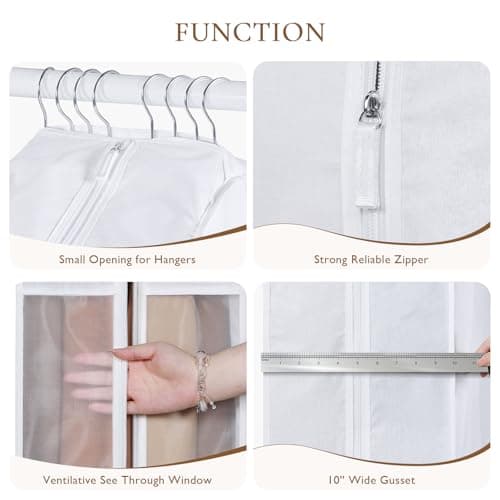 Univivi Premium Cotton Garment Bags, 50 In Hanging Clothes Storage, 2 Pack — view 2