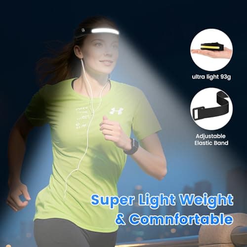 Head Torch Rechargeable,Headlamp with Red Light 2XPE and 260°Wide Beam — view 6