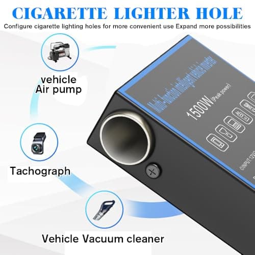 SKJJM 1500W Car Power Inverter, USB Charging Ports 12V/24V Universal Converter, Office Car Charger Inverter with USB C, Fast Charging Voltage Converter Compatible for Tablets Phones — view 4