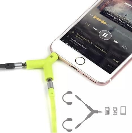 Couples Earphones with 3.5mm Audio Splitter – 2× In-Ear Headphones + Y-Sharing Adapter for Phones, Tablets & Laptops – Perfect for Travel, Movies, Netflix & Music Together — view 2