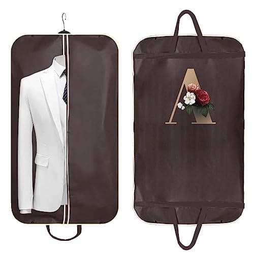 Zip Up Hanging Suit Dress Coat Garment Bag Clothes Cover DustProof Storage Suit Carrier Protector Bags, (gold A)