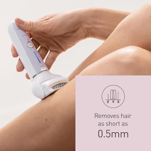 Panasonic ES-EY30-V511 Wet and Dry Epilator, Double Disc with 60 Tweezers, Flexible 90° Pivoting Head, 3 Speed Settings & LED Light, Up to 30 Minutes Operation Time, Cordless, Hair Remover — view 4