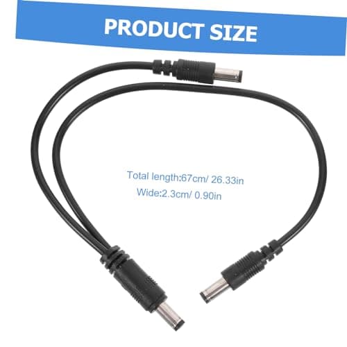 Voltage Boost Cable Black 2pcs Pvc Power Lead for Guitar Bass — view 2