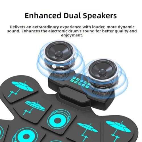 Silicone Electric Drum Kit with Dual Built-in Speakers — view 5