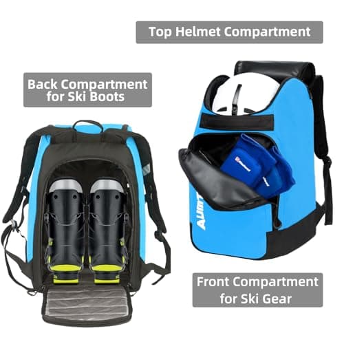 AUMTISC Ski Boot Backpack Boot Bag Ski Backpack for Boots Helmet Boot Helmet Goggles Gloves Ski Equipment — view 4