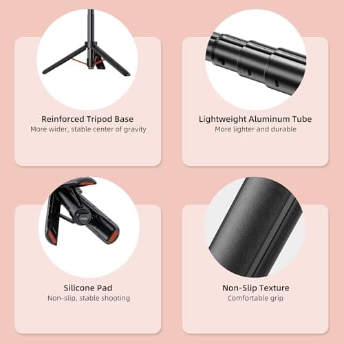 20"/51cm Selfie Stick Tripod for GoPro Hero 13/12/11/10/9/8/Max2, DJI Osmo Pocket 4P/4/3, Action 6/5 Pro/4, AKASO EK7000 Action Cameras — view 5