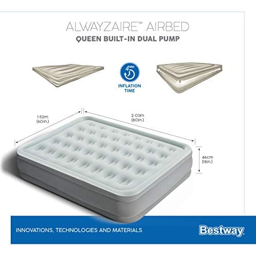 Bestway AlwayzAire Queen Air Mattress with Built-In Dual Pump, USB Port, LED Light & Travel Bag – 203 x 152 x 46cm — view 4
