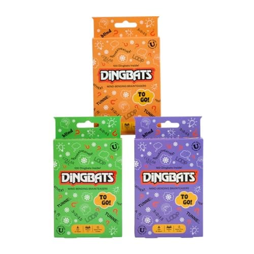Gibsons Dingbats To Go Mind-Bending Brain Teasers Word Game – Green Box with 100 Puzzle Cards, Fun Family Travel Game for Kids & Children Ages 10+, 13 x 9 x 2.5 cm, 1+ Players — view 4