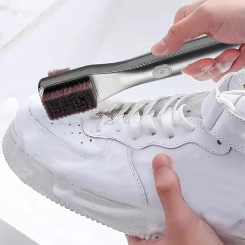 Portable Shoe Cleaner - 3-Level Handheld Leather Care Kit, Rechargeable Sneaker Polisher Brush | Modern Design Stylish Shoe Scrubber Tool For Canvas Boots Sandals Rubber Soles Travel Hygiene — view 3