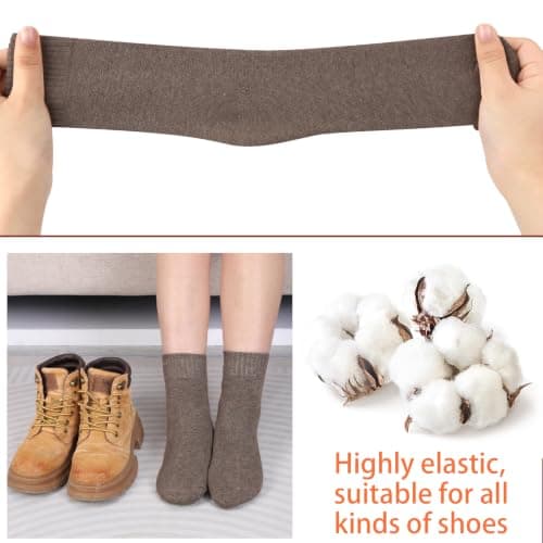 Xialvyu 5 Pairs Crew Thermal Socks for Women Men Multicolor — view 4