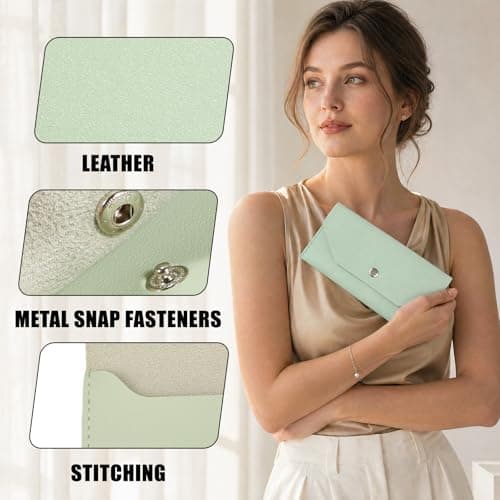 Geukmun Money Wallet- Reusable Travel Wallet for Travel and Budgeting, Money Pouch for Cash Gifts, Waterproof Budget Envelopes, Money Pouch Cash Holder (Green) — view 3