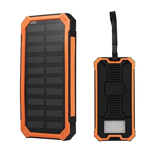 20000mAh Solar Power Bank Portable Charger, Dual USB Solar Panel Charger with Fast Charge, DIY Solar Phone Charger Kit for Camping Hiking Emergency (Battery Not Included) (Orange)